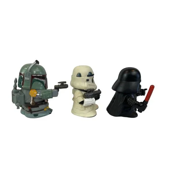Star Wars Palm Talker Boba Fett Stormtrooper Darth Vader 4in Figures By Tomy - Picture 2 of 11